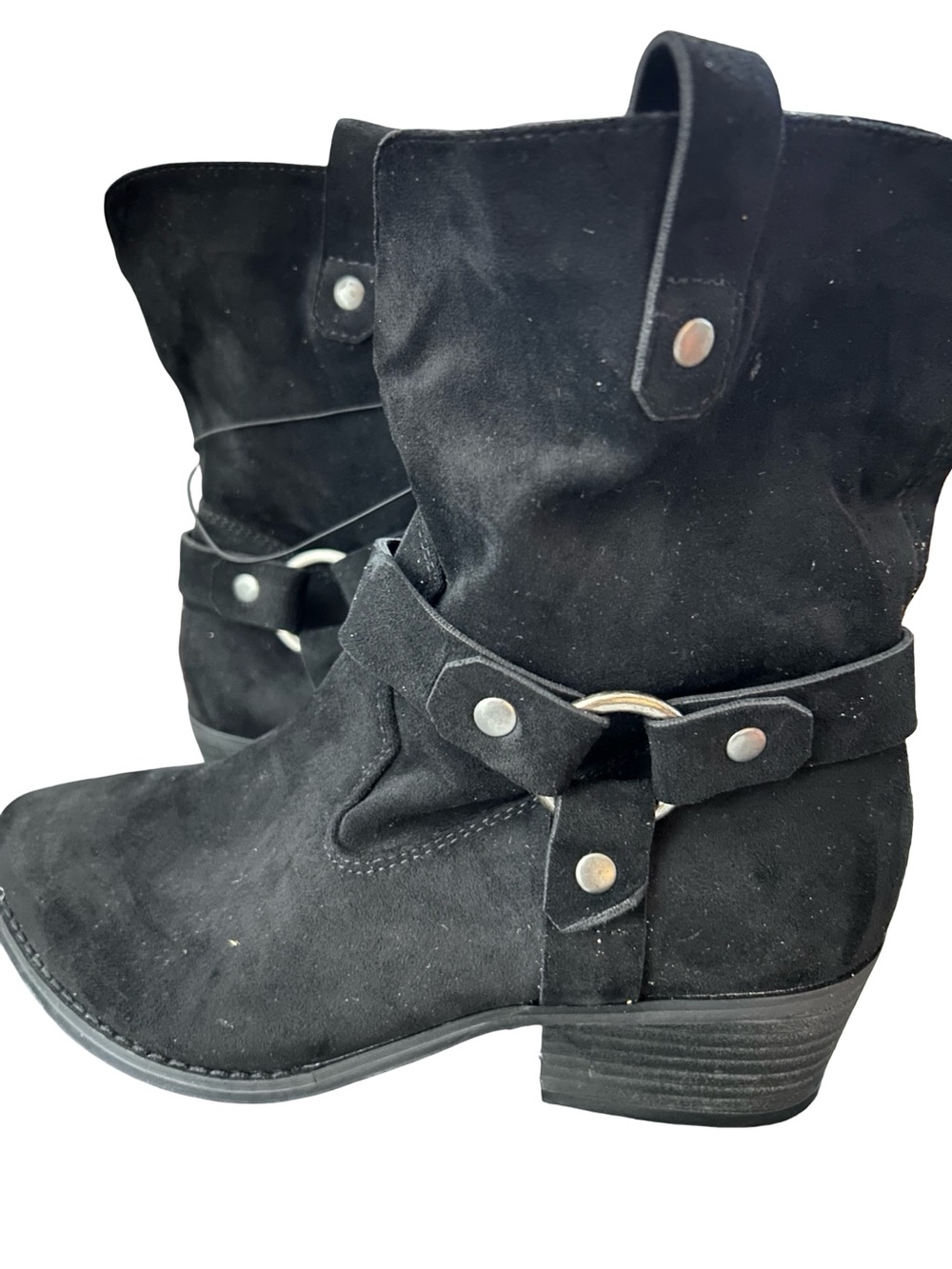 NWOT Torrid Faux Suede Harness Midshaft Moto Bootie